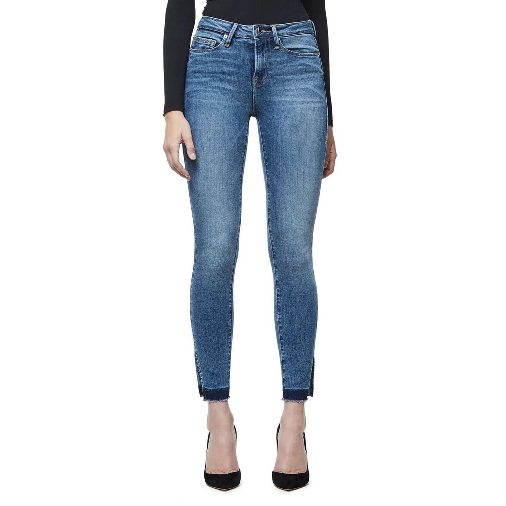 Good American Good Legs High Rise Split Hem Crop Skinny Jeans Womens Size 6 / 28 - Picture 2 of 13